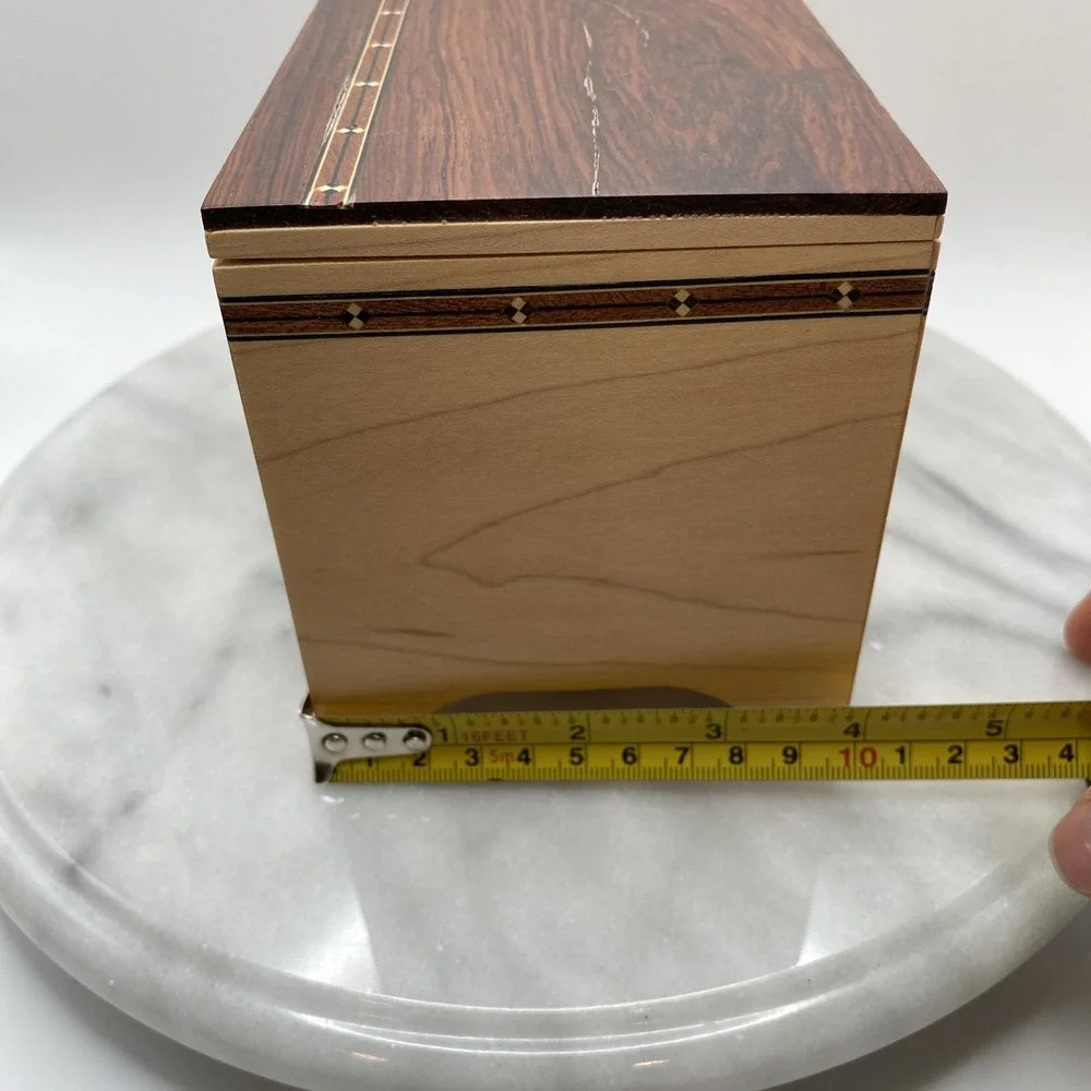 Maple Wood Trinket/Jewelry Box /Removeable Lid/ Inlay Wood 7